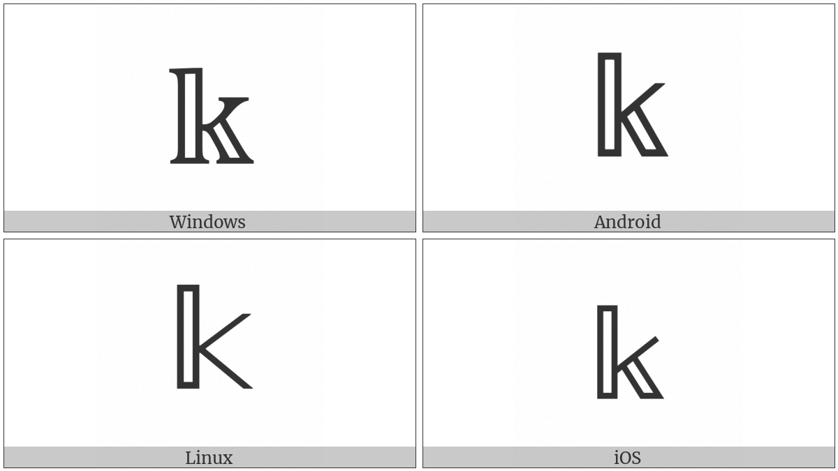 Mathematical Double-Struck Small K on various operating systems