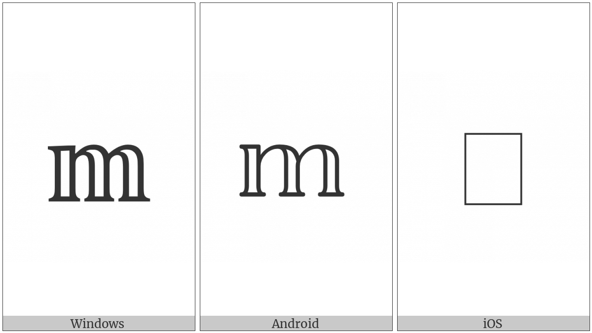 Mathematical Double-Struck Small M on various operating systems