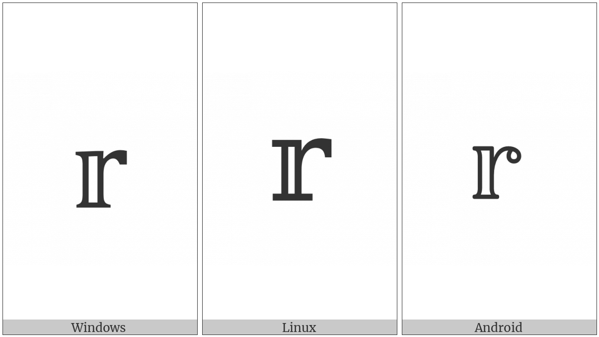 Mathematical Double-Struck Small R on various operating systems