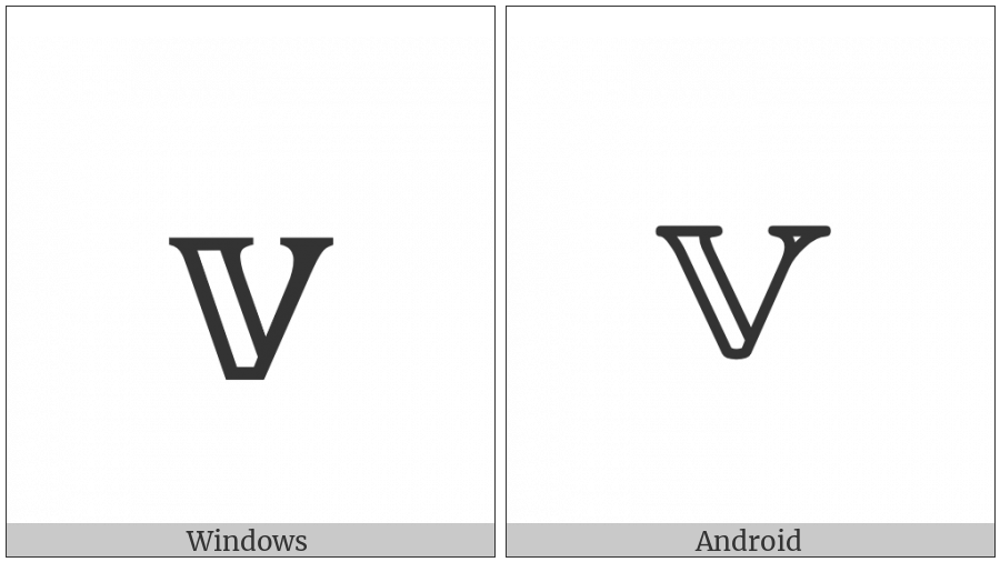 Mathematical Double-Struck Small V on various operating systems