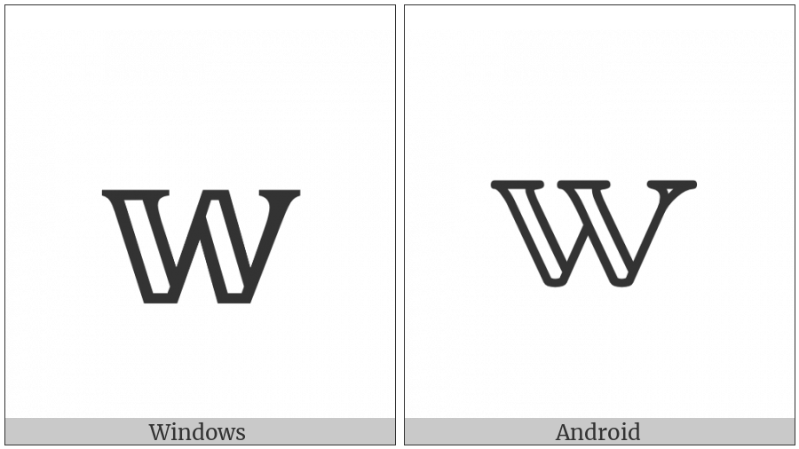 Mathematical Double-Struck Small W on various operating systems