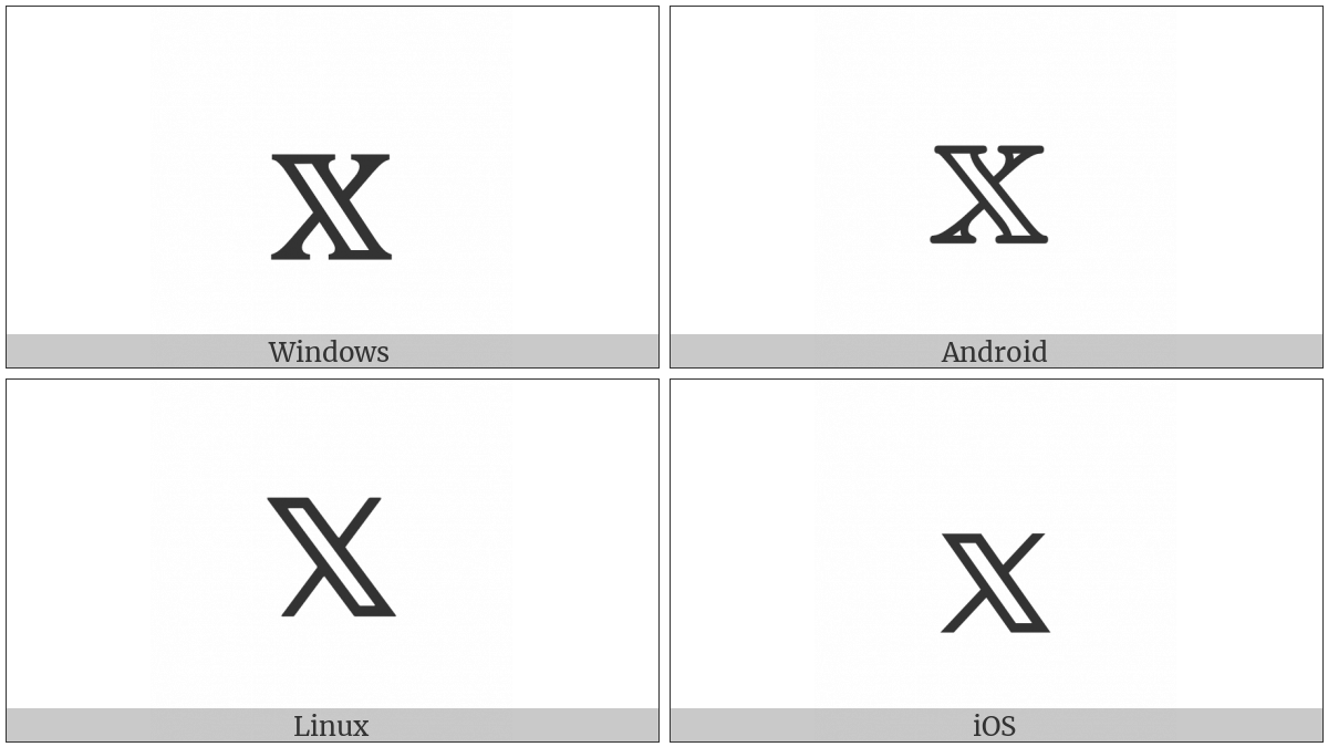 Mathematical Double-Struck Small X on various operating systems