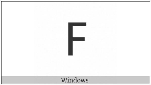 Mathematical Sans-Serif Capital F on various operating systems