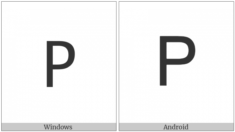 Mathematical Sans-Serif Capital P on various operating systems