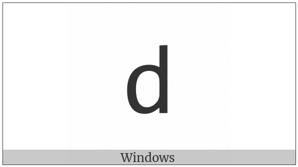 Mathematical Sans-Serif Small D on various operating systems