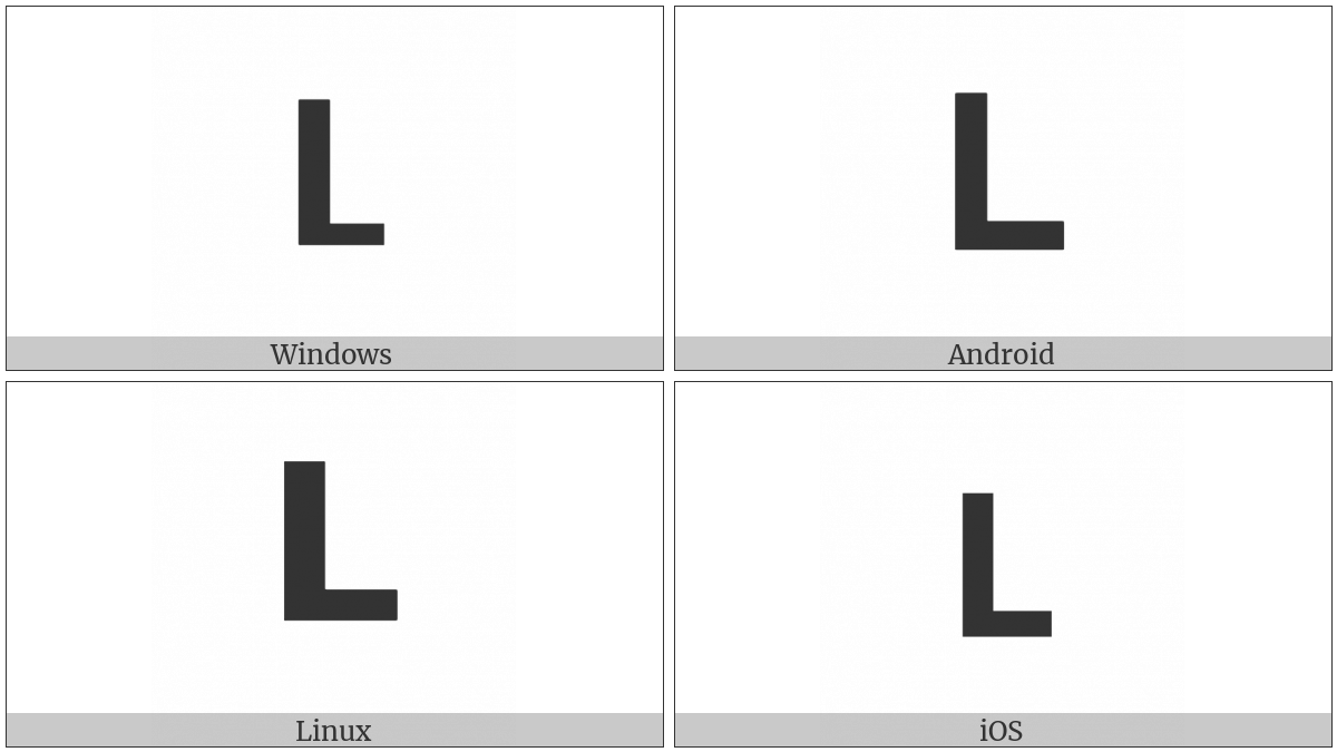 Mathematical Sans-Serif Bold Capital L on various operating systems