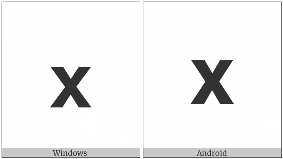 Mathematical Sans-Serif Bold Small X on various operating systems