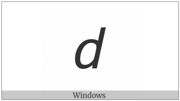 Mathematical Sans-Serif Italic Small D on various operating systems