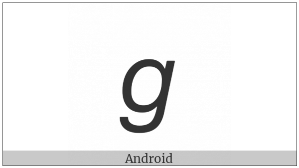 Mathematical Sans-Serif Italic Small G on various operating systems