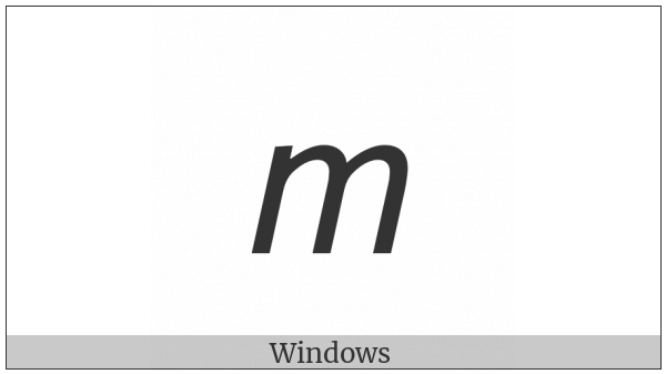 Mathematical Sans-Serif Italic Small M on various operating systems