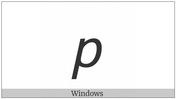 Mathematical Sans-Serif Italic Small P on various operating systems