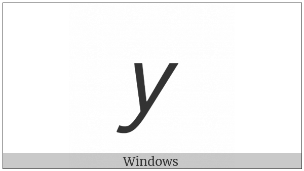 Mathematical Sans-Serif Italic Small Y on various operating systems