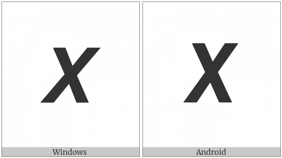 Mathematical Sans-Serif Bold Italic Capital X on various operating systems