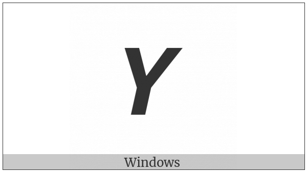 Mathematical Sans-Serif Bold Italic Capital Y on various operating systems