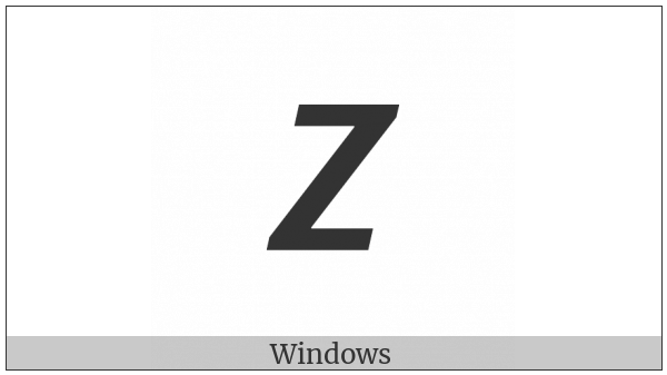 Mathematical Sans-Serif Bold Italic Capital Z on various operating systems