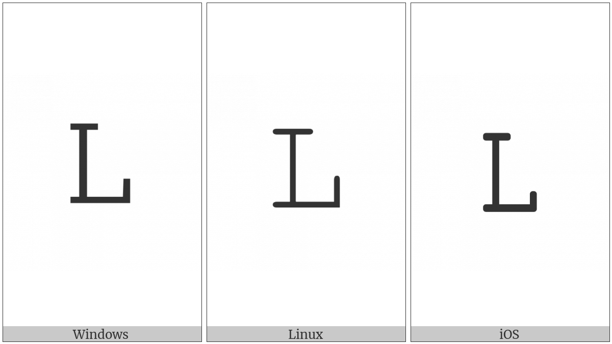 Mathematical Monospace Capital L on various operating systems