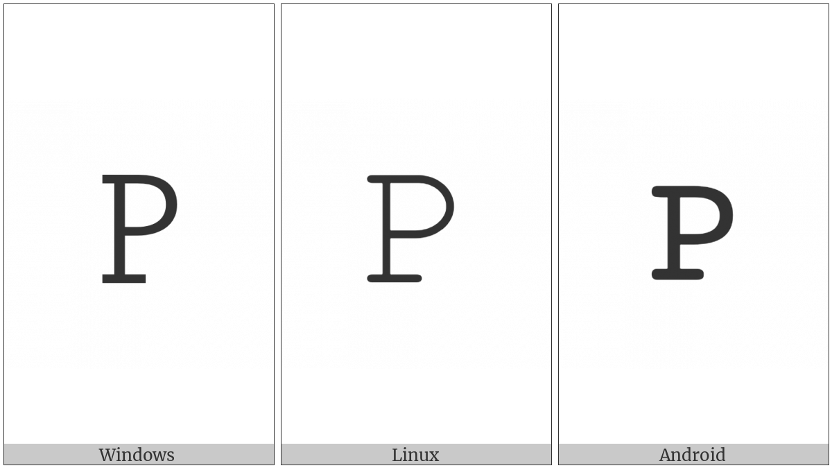 Mathematical Monospace Capital P on various operating systems