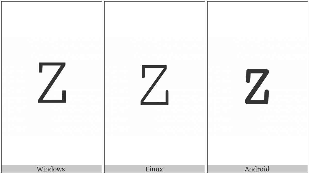 Mathematical Monospace Capital Z on various operating systems