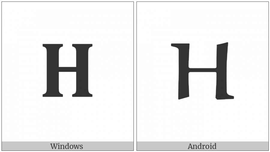 Mathematical Bold Capital Eta on various operating systems