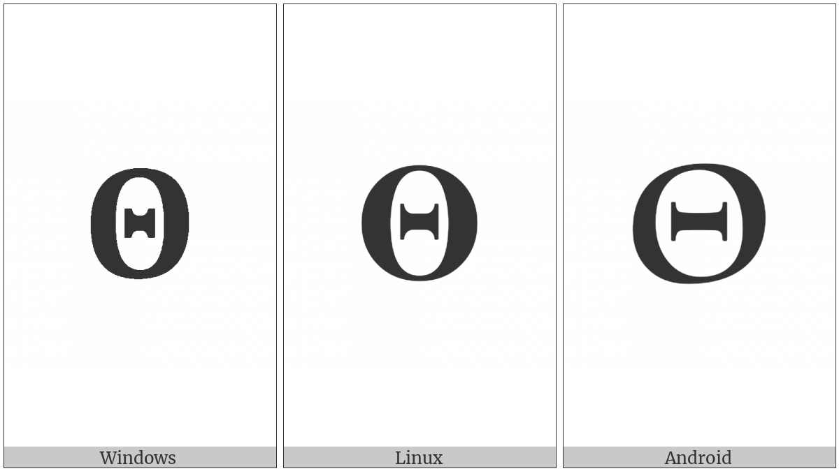 Mathematical Bold Capital Theta on various operating systems