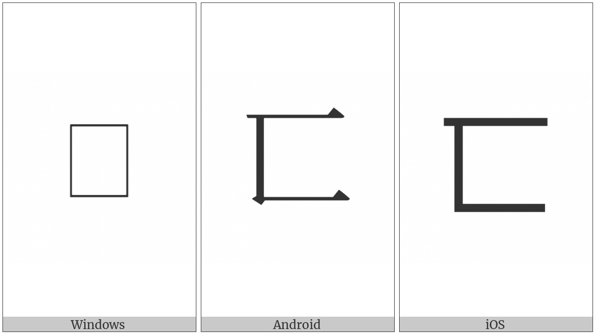 Kangxi Radical Hiding Enclosure on various operating systems