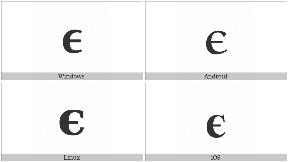 Mathematical Bold Epsilon Symbol on various operating systems