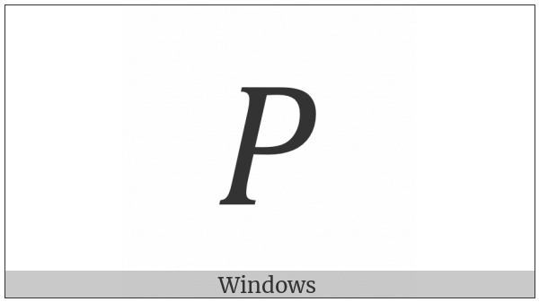 Mathematical Italic Capital Rho on various operating systems