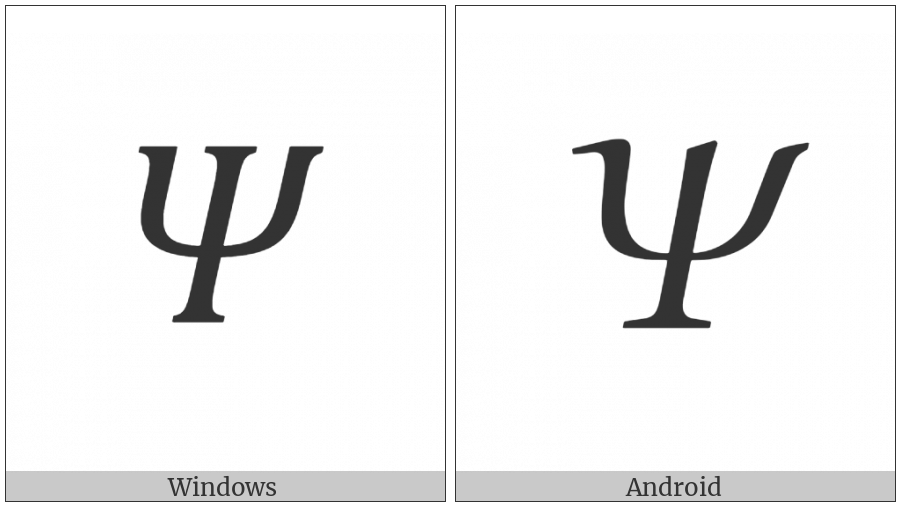 Mathematical Italic Capital Psi on various operating systems