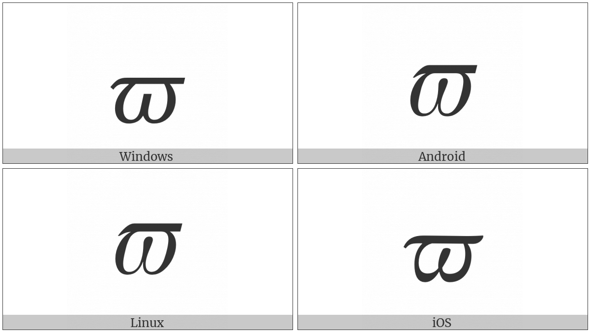 Mathematical Italic Pi Symbol on various operating systems