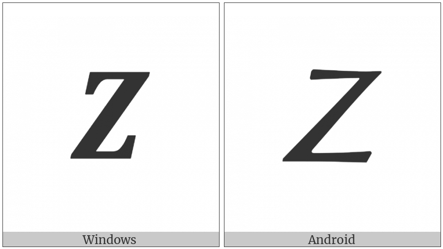 Mathematical Bold Italic Capital Zeta on various operating systems