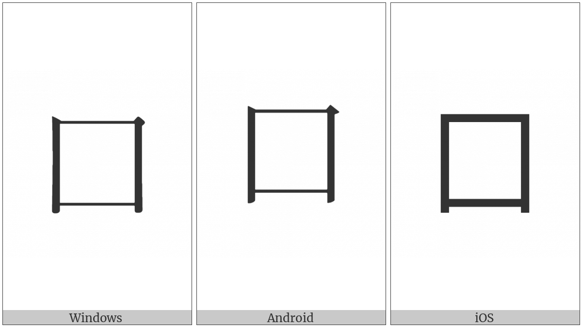 Kangxi Radical Enclosure on various operating systems