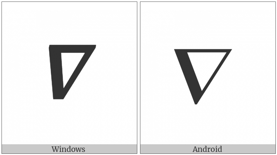 Mathematical Bold Italic Nabla on various operating systems