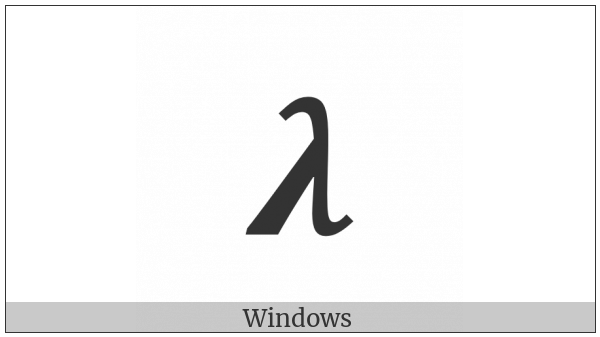 Mathematical Bold Italic Small Lamda on various operating systems