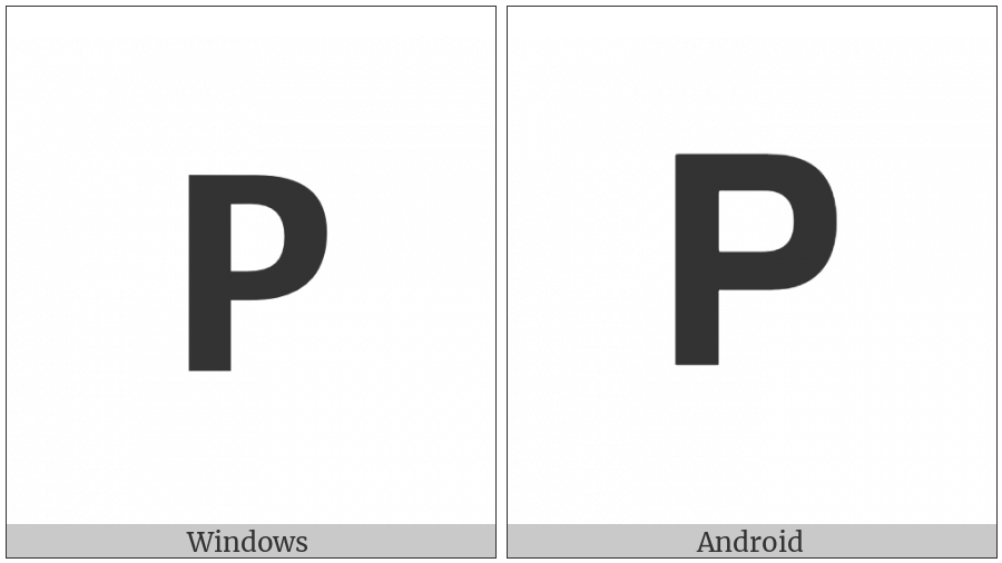 Mathematical Sans-Serif Bold Capital Rho on various operating systems