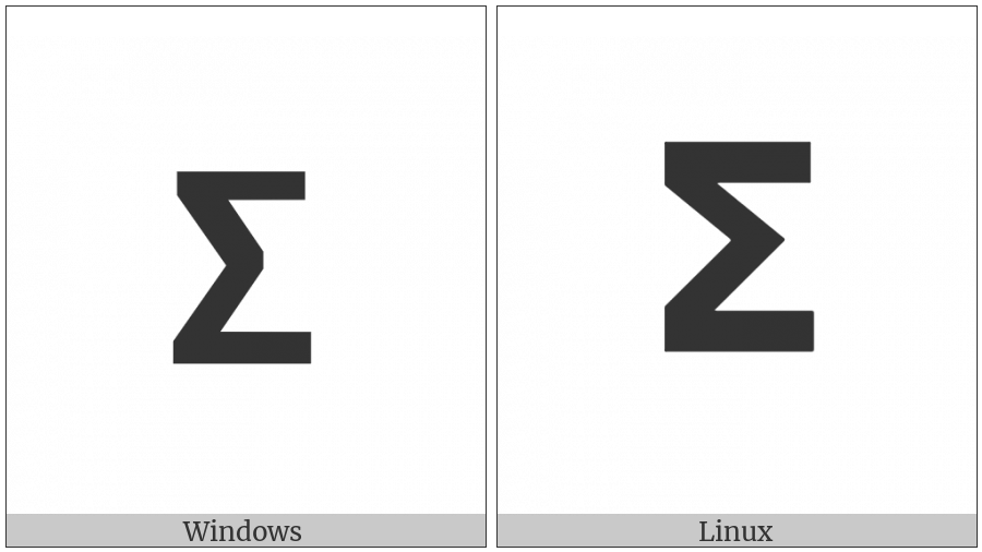 Mathematical Sans-Serif Bold Capital Sigma on various operating systems