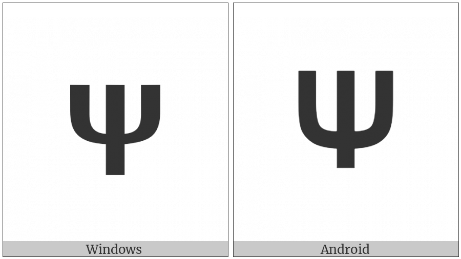 Mathematical Sans-Serif Bold Capital Psi on various operating systems