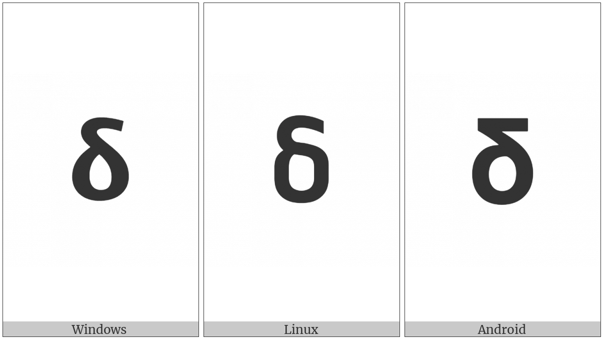 Mathematical Sans-Serif Bold Small Delta on various operating systems