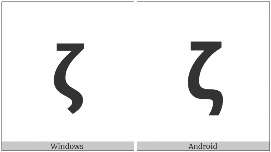 Mathematical Sans-Serif Bold Small Zeta on various operating systems