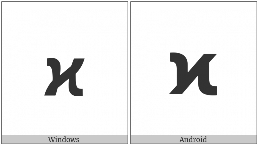 Mathematical Sans-Serif Bold Kappa Symbol on various operating systems