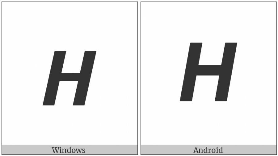 Mathematical Sans-Serif Bold Italic Capital Eta on various operating systems