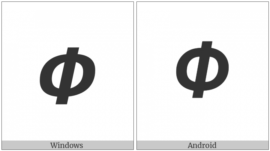 Mathematical Sans-Serif Bold Italic Capital Phi on various operating systems