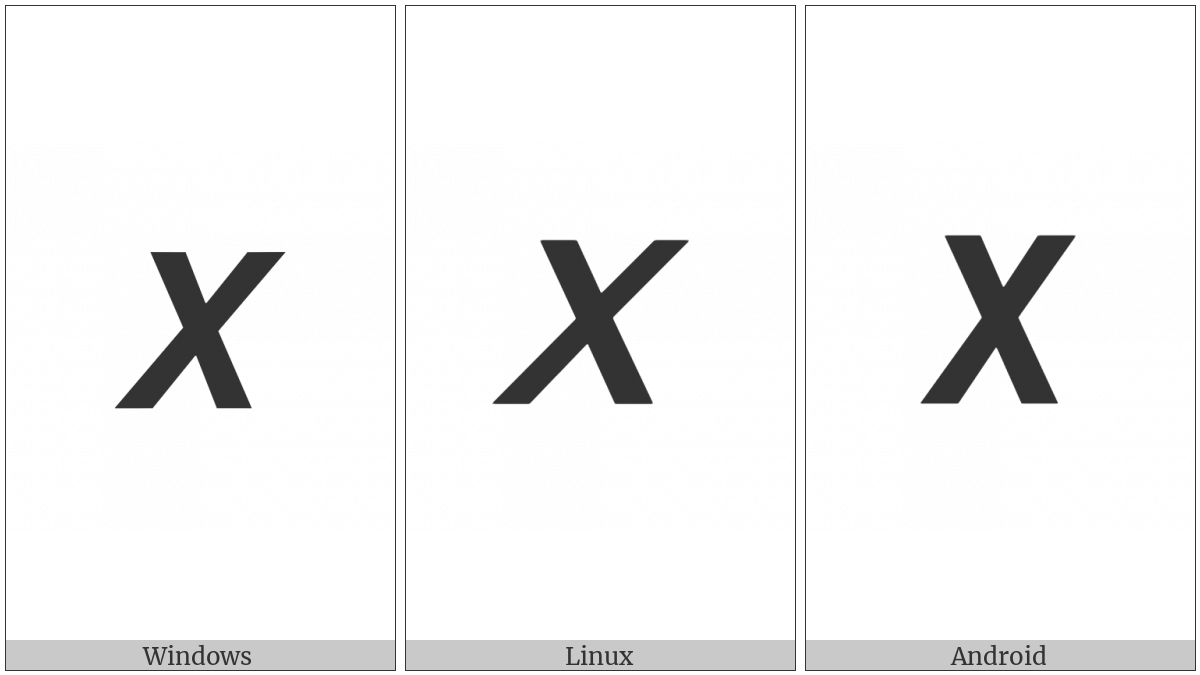 Mathematical Sans-Serif Bold Italic Capital Chi on various operating systems