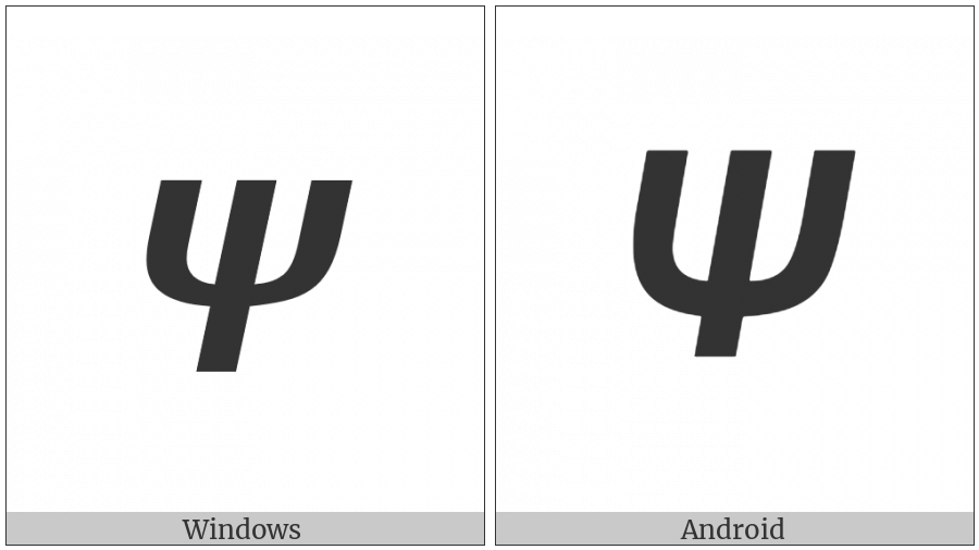 Mathematical Sans-Serif Bold Italic Capital Psi on various operating systems