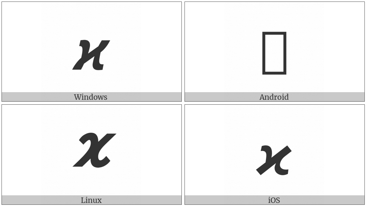 Mathematical Sans-Serif Bold Italic Kappa Symbol on various operating systems