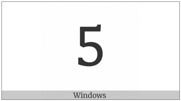 Mathematical Monospace Digit Five on various operating systems