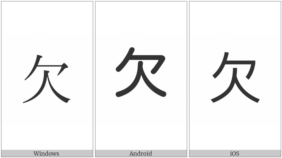 Kangxi Radical Lack on various operating systems