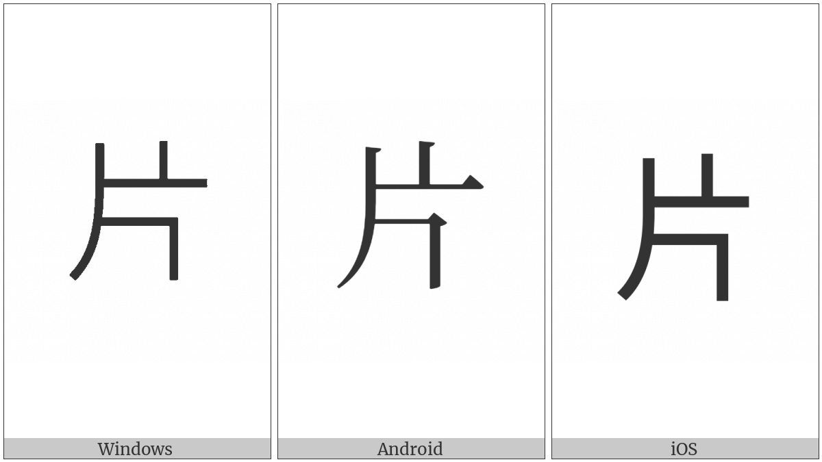 Kangxi Radical Slice on various operating systems