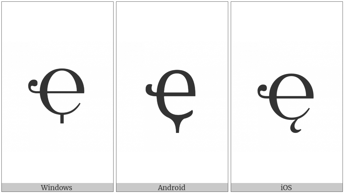 Cyrillic Capital Letter Abkhasian Che With Descender on various operating systems