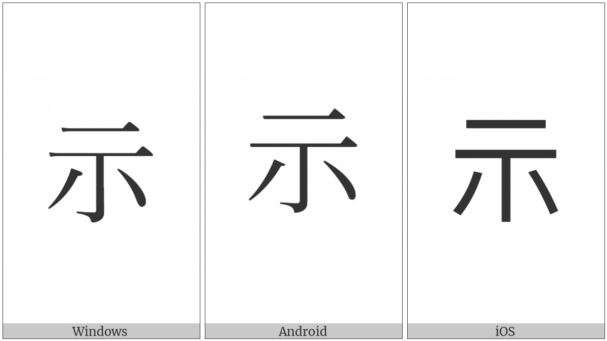 Kangxi Radical Spirit on various operating systems