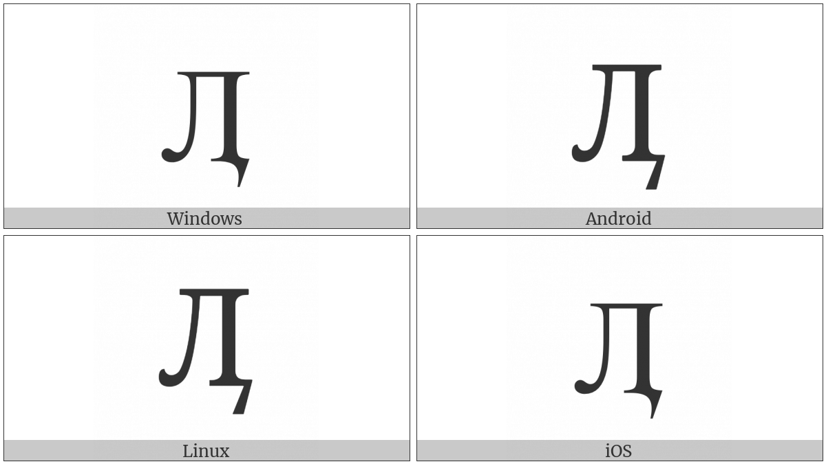 Cyrillic Capital Letter El With Tail on various operating systems